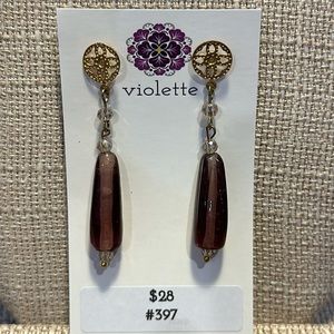 Unique Vintage Beaded Earrings #397 Handmade by Violette Grace